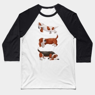 Cute Basset Hound. Funny dogs. Baseball T-Shirt
